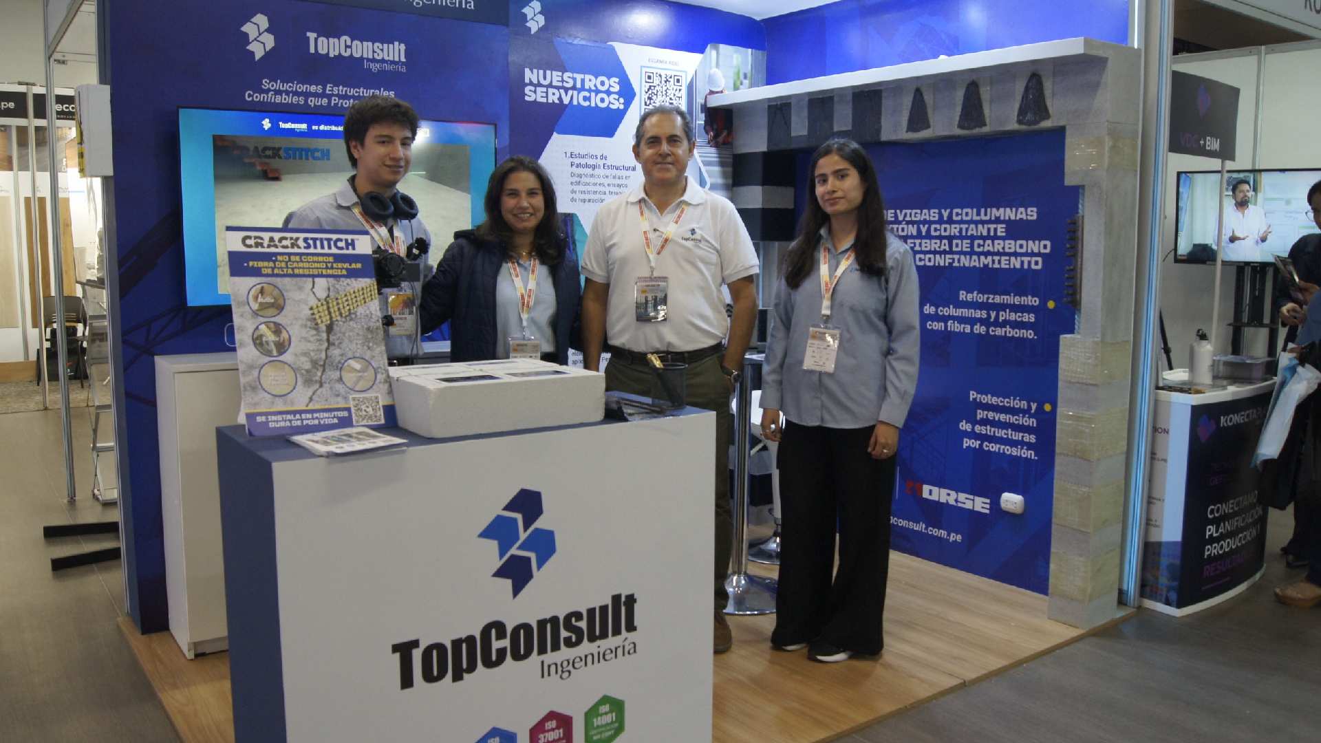 TOP CONSULT Ingeniería destacó en EXPOCONSTRUCTIVO soluciones innovadoras para el reforzamiento estructural
